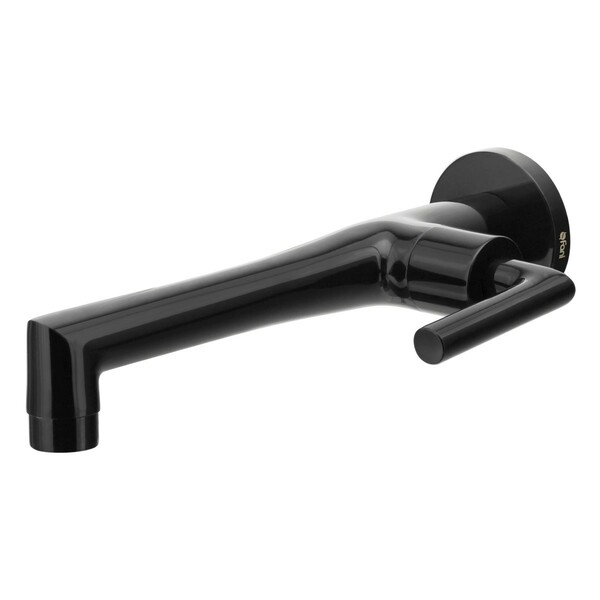 Torneira Banheiro Parede Jade Clássica Preto Brilhante Fani