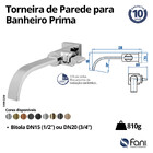 Torneira Banheiro Parede Prima Ouro Velho Fani