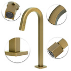 Torneira Banheiro Quadrada Dourada Gold Pratica Clean Alta