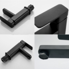 Torneira Banheiro Quadrada Monocomando Baixa Preto Black