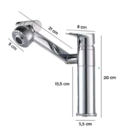 Torneira Banheiro Rotativa 360 Monocomando Lavabo Luxo Prata