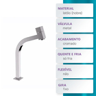 Torneira Bica Alta Espaçokb Ke-804 Monocomando Cromado