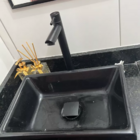 Torneira bica alta lavatorio preto fosco metal 1/4 de volta