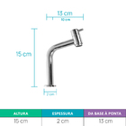 Torneira Bica Baixa Espaçokb Ke-801 Monocomando Cromado