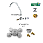 Torneira Bica Móvel Alta 1/4 De Volta - Parede - C33 Del Meta