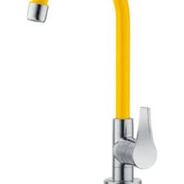Torneira Bica Móvel Mesa Cozinha Twist Amarela Herc 2952
