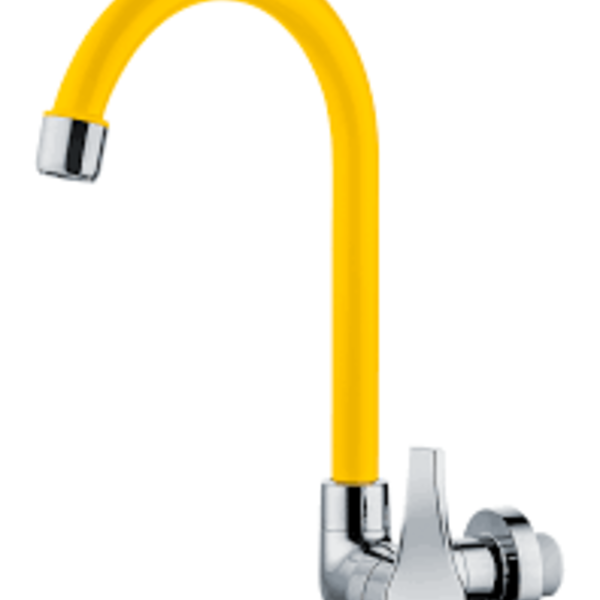 Torneira Bica Móvel Parede Cozinha Twist Amarelo Herc 2942