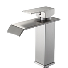 Torneira Cascata Baixa Misturador Monocomando Aço Escovado