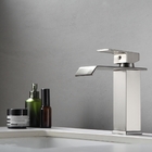 Torneira Cascata Baixa Misturador Monocomando Aço Escovado