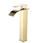 Torneira Cascata Dourada Luxo Pia Banheiro Água Quente Fria