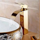 Torneira Cascata Inox Monocomando Dourado Lavabo Luxo Banheir