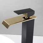 Torneira Cascata Preta Dourada Alta Misturador Monocomando