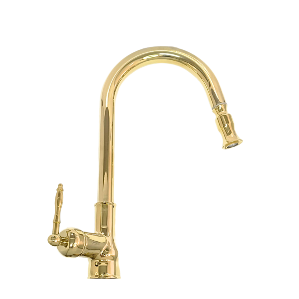 Torneira Chianti Cozinha Vintage Com Bico Extensor Dourado