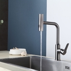 Torneira Cinza Metal Cozinha Moderna 3 Saídas Água Quente Fria