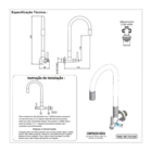Torneira Color Flex Luxo Preta de Parede - CasaGrande Mundial