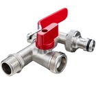 Torneira Com Duas Saídas Metal Para Jardim Quintal Tanque Com