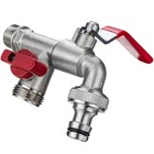 Torneira Com Duas Saídas Metal Para Jardim Quintal Tanque Com