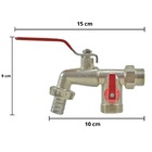 Torneira Com Duas Saídas Metal Para Jardim Quintal Tanque Com
