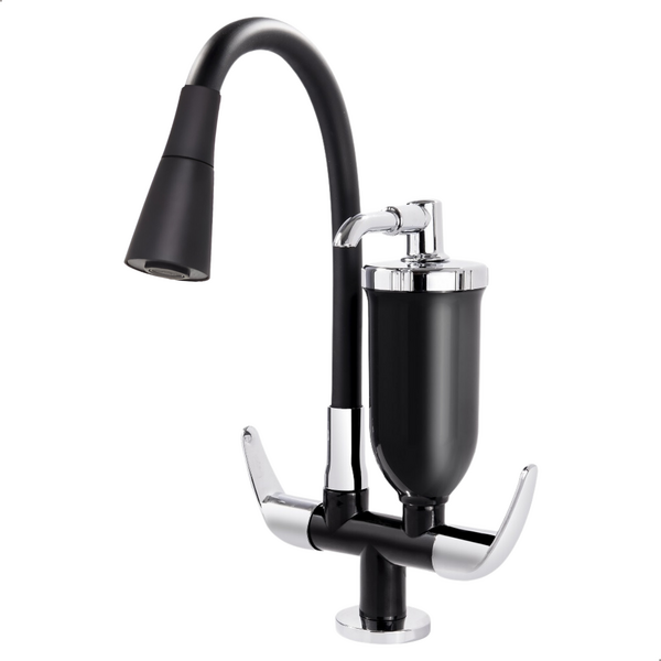Torneira Com Filtro Bancada Gourmet Flexível Preta Cozinha Em