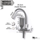 Torneira Com Filtro Bancada Gourmet Flexível Preta Cozinha Em