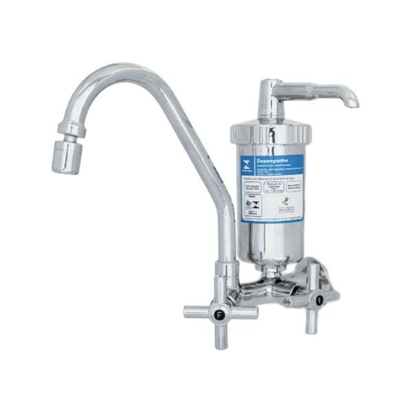 Torneira Com Filtro Cozinha Parede Bica Móvel 1/4 De Volta