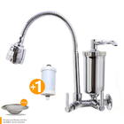 Torneira Com Filtro Cozinha Parede Gourmet + 01 Refil Extra