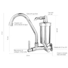 Torneira Com Filtro De Parede Cozinha Metal Cromado Bica Móve