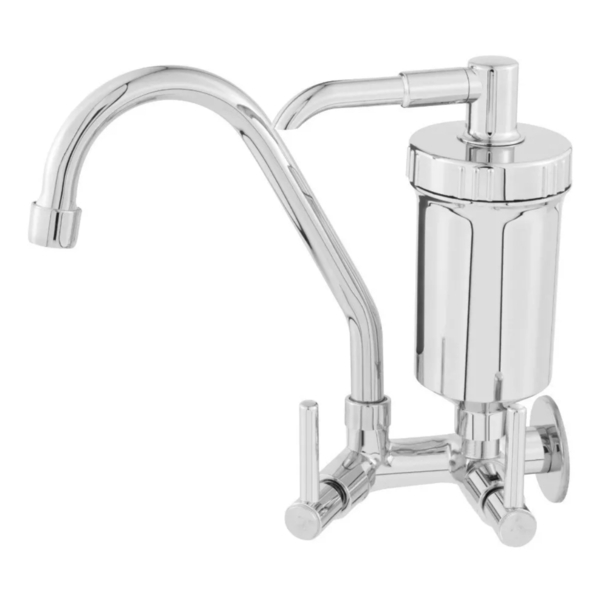 Torneira Com Filtro De Parede Cozinha Metal Cromado Bica Móve