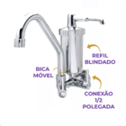 Torneira Com Filtro De Parede Cozinha Metal Cromado Bica Móve