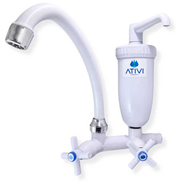 Torneira Com Filtro E Bica Giratória Branca C36 Ativi Filtro