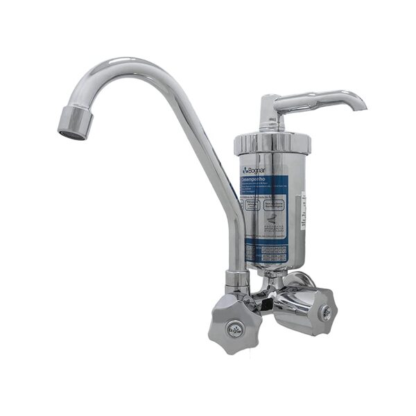 Torneira Com Filtro E Bica Movel Metal Com Copo Abs Acabament