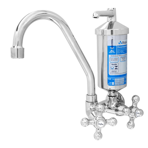Torneira Com Filtro E Bica Movel Metal Com Copo Metal Acabame