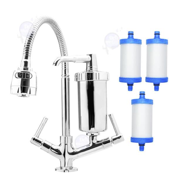Torneira Com Filtro Gourmet Cozinha Bancada 1/4 Volta Flexíve