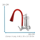 Torneira Com Filtro Gourmet Veneza Vermelha Oliveira 2167 C-7