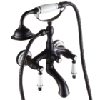 Torneira com Misturador p/ Banheira Vintage Retrô Preto com P