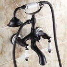 Torneira com Misturador p/ Banheira Vintage Retrô Preto com P