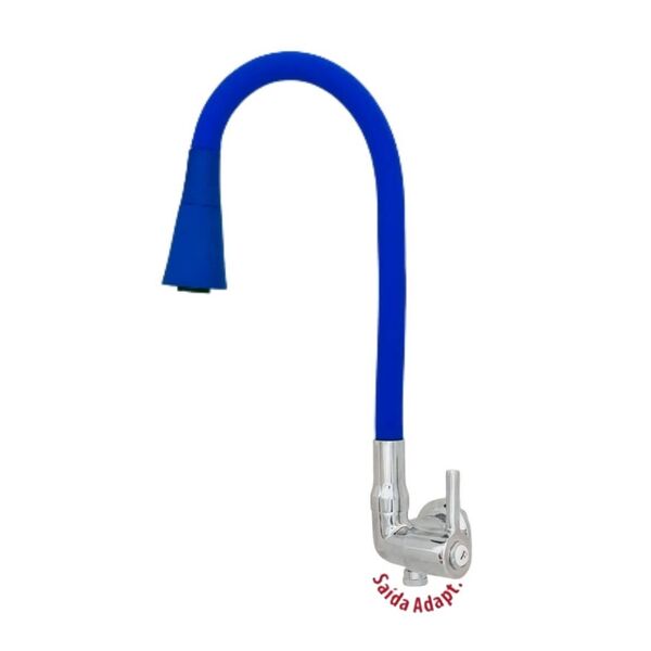 Torneira Cônica Bica Móvel Cozinha Parede 1/4 De Volta Com Sa