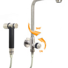 Torneira Coz Bica Alta Móvel Parede C Ducha Pré Lav Inox304 T