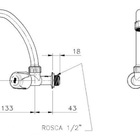 Torneira Cozinha Abs Bica Móvel Parede Pratica Herc - Unico