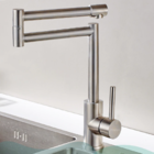 Torneira Cozinha Bancada Aço Inox Escovado Articulável Cromad