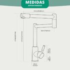 Torneira Cozinha Bancada Monocomando Misturador em Aço Inox A