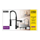 Torneira Cozinha Bancada Premium Gourmet Preto Cromado Spray