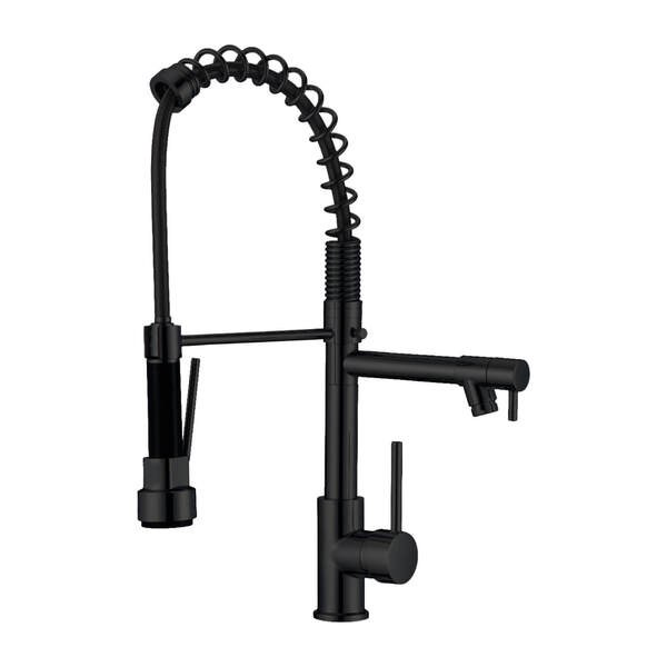 Torneira Cozinha Bancada Premium Gourmet Preto Cromado Spray