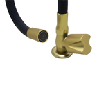 Torneira Cozinha Bancada Tubo Flexível Preta e Dourada Fosca