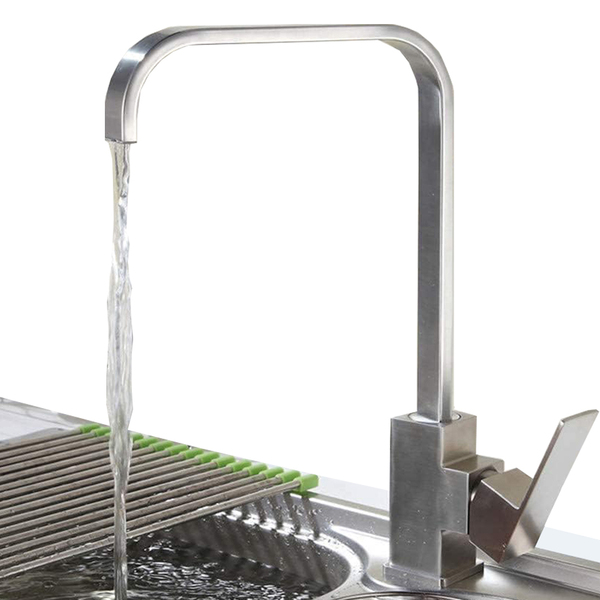 Torneira Cozinha Bica Alta Quadrada Gourmet Bancada Inox