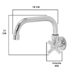 Torneira Cozinha Bica Móvel Baixa Parede Metal E Abs