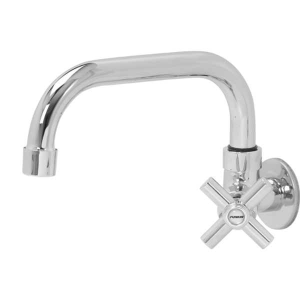 Torneira Cozinha Bica Móvel Baixa Parede Metal E Abs