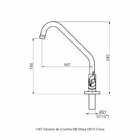 Torneira Cozinha Bica Móvel Mesa Perflex Dn15 1167 C22