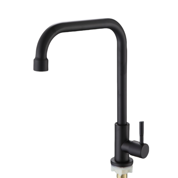 Torneira Cozinha De Bancada/mesa Clean Preto Fosco Aço Inox B