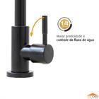 Torneira Cozinha De Mesa Bica Alta Em Inox Black Duplo Jato